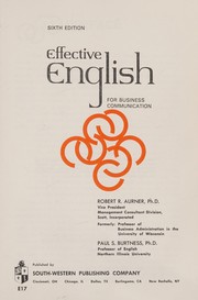 Cover of Effective English for business communication by Robert Ray Aurner