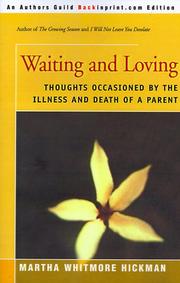 Front cover of Waiting and loving by Martha Whitmore Hickman