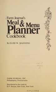Front cover of Farm journal's meal & menu planner cookbook by Elise W. Manning