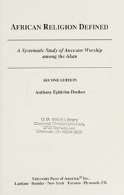 Front cover of African Religion Defined by Anthony Ephirim-Donkor