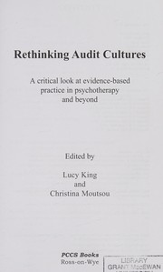 Cover of Rethinking Audit Cultures by Lucy King