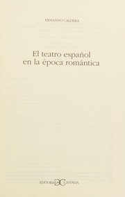 Front cover of El teatro español en la época romántica by Ermanno Caldera