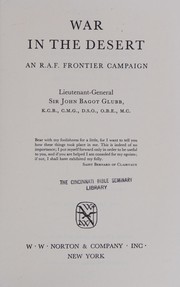 Front cover of War in the desert by Glubb, John Bagot Sir