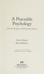 Front cover of A peaceable psychology by Alvin C. Dueck
