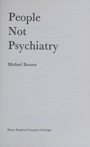 Front cover of People not psychiatry by Michael Barnett