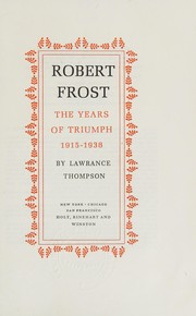 Front cover of Robert Frost by Lawrance Thompson