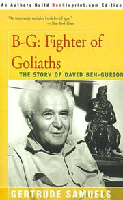 Front cover of B-G, fighter of Goliaths by Gertrude Samuels