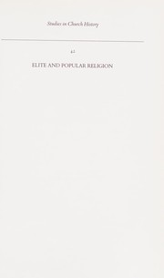 Cover of Elite and popular religion by Ecclesiastical History Society. Summer Meeting