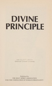 Front cover of The divine principle by Unification Church
