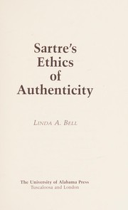 Cover of Sartre's ethics of authenticity by Linda A. Bell