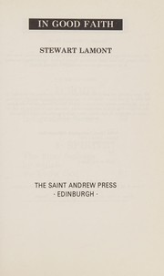 Front cover of In Good Faith by Stewart Lamont