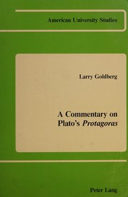 Front cover of A commentary on Plato's Protagoras by Goldberg, Larry.