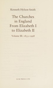 Front cover of The Churches in England from Elizabeth I to Elizabeth II: Volume II by Kenneth Hylson-Smith