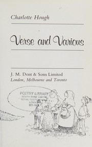 Front cover of Verse and various by Charlotte Hough