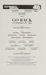 Front cover of Go back to where you are by David Greenspan