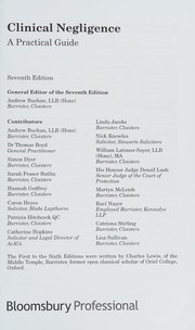 Cover of Clinical negligence by Andrew Buchan