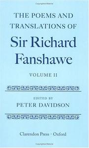 Front cover of The Poems and Translations of Sir Richard Fanshawe by Richard Fanshawe