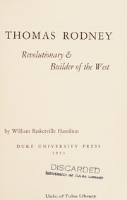Front cover of Anglo-American law on the frontier: Thomas Rodney & his territorial cases by Thomas Rodney