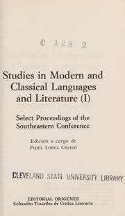Front cover of Studies in modern and classical languages and literature (I) by Fidel López-Criado