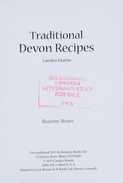 Cover of Traditional Devon recipes by Carolyn Martin
