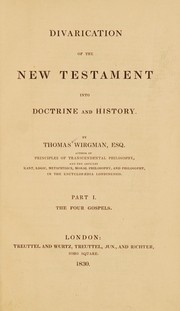 Front cover of Divarication of the New Testament into doctrine and history by Thomas Wirgman