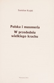Cover of Polska i masoneria by Stanisław Krajski