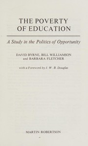 Front cover of The poverty of education by D. S. Byrne