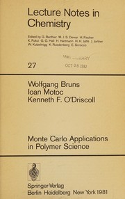 Front cover of Monte Carlo applications in polymer science by Wolfgang Bruns