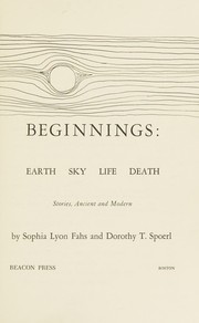 Front cover of Beginnings by Sophia Blanche Lyon Fahs
