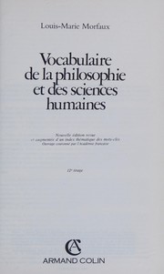Front cover of Vocabulaire de la philosophie et des sciences humaines by Louis Marie Morfaux