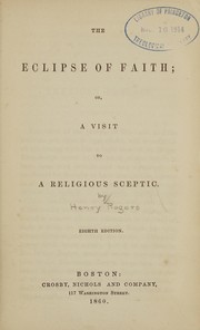 Front cover of The eclipse of faith by Rogers, Henry