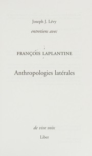 Front cover of Entretiens avec François Laplantine by François Laplantine