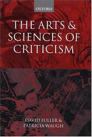 Cover of Arts and Sciences of Criticism by David Fuller