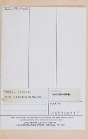 Front cover of Vin Extraordinaire by Stella Ross