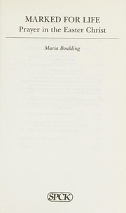 Cover of Marked for life by Maria Boulding