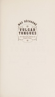 Cover of Vulgar tongues by Max Décharné