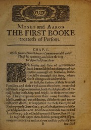 Cover of Moses and Aaron by Goodwin, Thomas