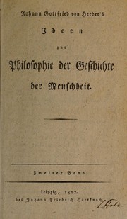 Front cover of Johann Gottfried von Herder's Ideen zur Philosophie der Geschichte der Menschheit by Johann Gottfried Herder
