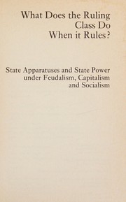 Cover of What does the ruling class do when it rules? by Göran Therborn