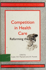 Cover of Competition in Health Care by A. J. Culyer