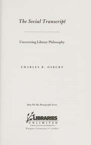 Cover of The social transcript by Charles B. Osburn
