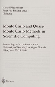 Cover of Monte Carlo and quasi-Monte Carlo methods in scientific computing by Harald Niederreiter