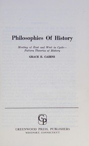 Front cover of Philosophies of history by Grace Edith Cairns