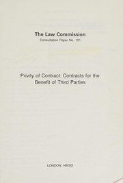 Cover of Privity of contract by Great Britain. Law Commission.