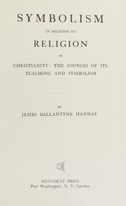 Front cover of Symbolism in relation to religion by J. B. Hannay