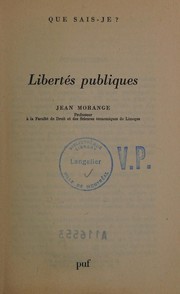 Front cover of Libertés publiques by Jean Morange