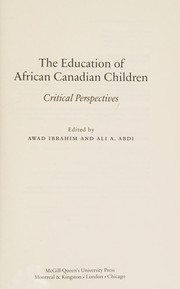 Front cover of Education of African Canadian Children by Awad Ibrahim