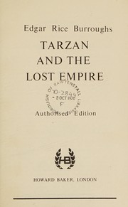 Front cover of Tarzan and the lost empire by Edgar Rice Burroughs