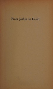 Front cover of From Joshua to David by John Leonard Hill