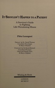 Front cover of It Shouldn't Happen to a Patient by Pittu Laungani